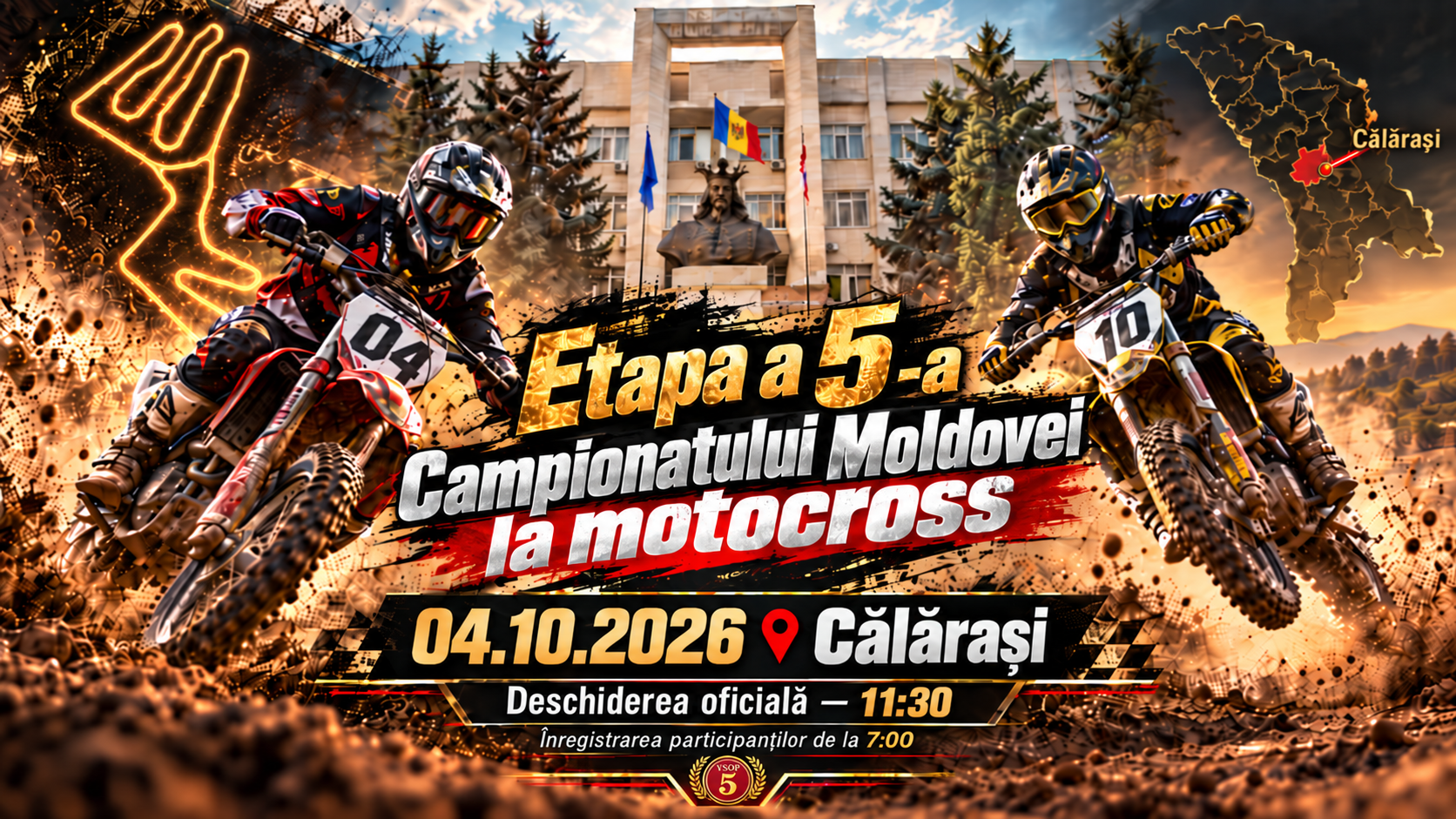 Bannerul etapei a 5-a a Campionatului Moldovei la motocross de la Călărași